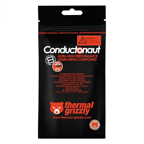 Thermal Grizzly Conductonaut - Aluminum, Thermal Paste Based on Liquid Metal - Not Suitable for Large Cooling Systems - Liquid Metal Thermal Paste for Cooling The CPU, GPU