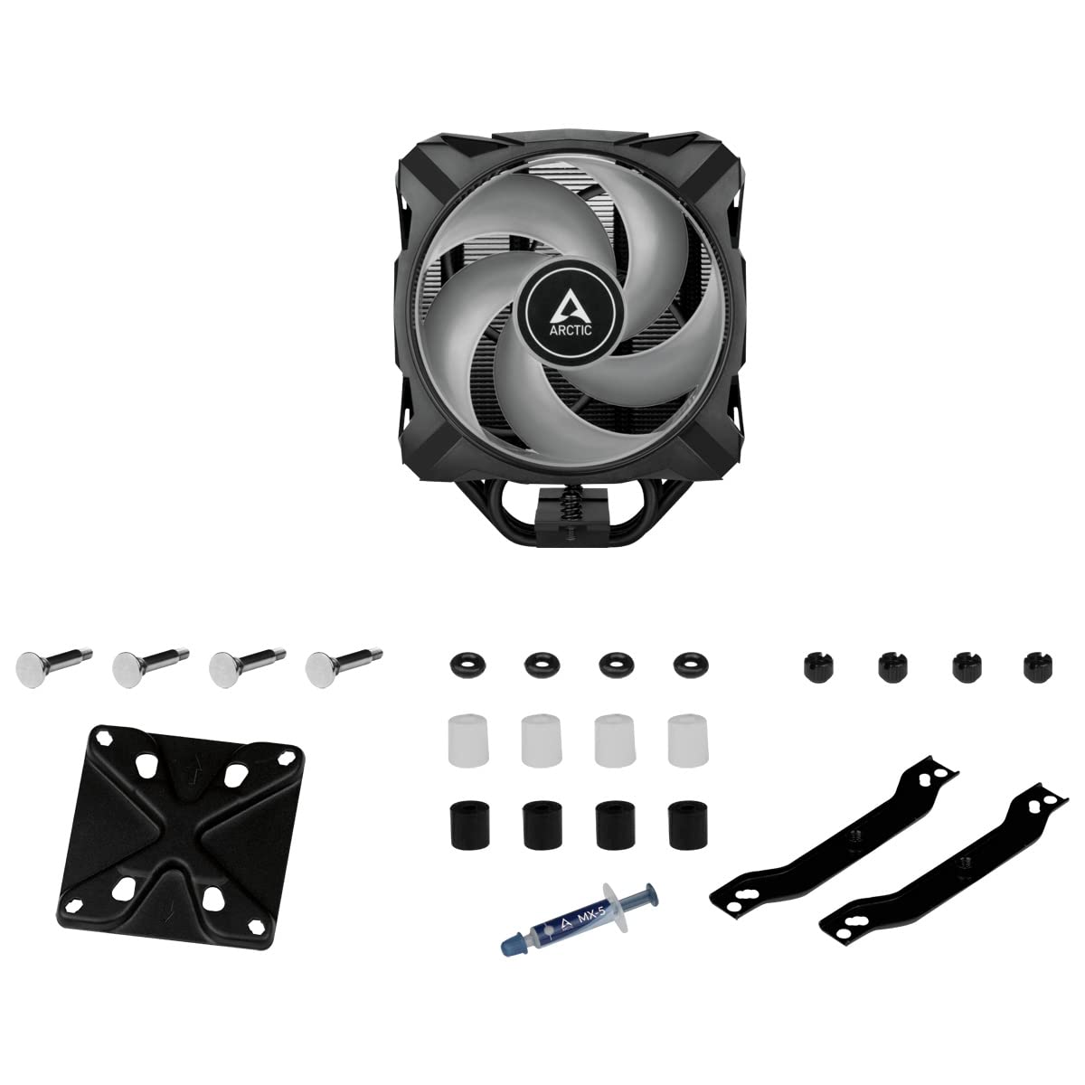 ARCTIC Freezer i35 RGB - Single Tower CPU Cooler with RGB, Intel Specific, Pressure Optimized 120 mm P-Fan, 200–1700 RPM, 4 Heat Pipes, incl. MX-5 Thermal Paste - Black