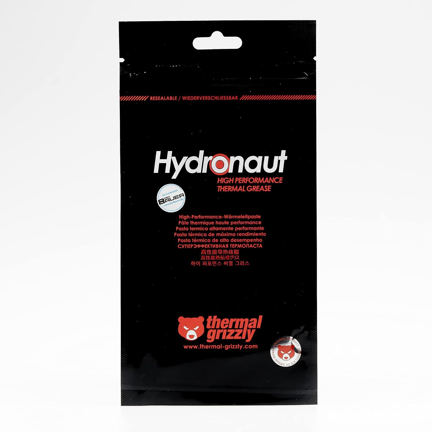 Thermal Grizzly - Hydronaut - 3 Pack 1 Gram - Conductive High Performance Thermal Paste - Ideal for Air and Water Cooling CPU/GPU/PS4/PS5/Xbox - for Large Cooling Surfaces
