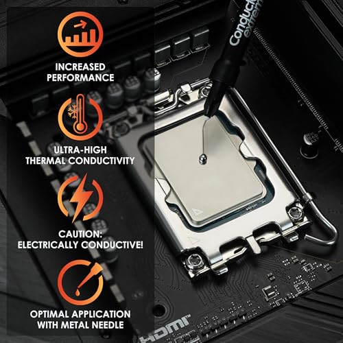 Thermal Grizzly - Conductonaut Extreme - Ultra High Performance Liquid Metal Compound Thermal Paste - for Maximum Thermal Conductivity While Overclocking CPU/GPU/PS4/PS5/Xbox Made in Germany