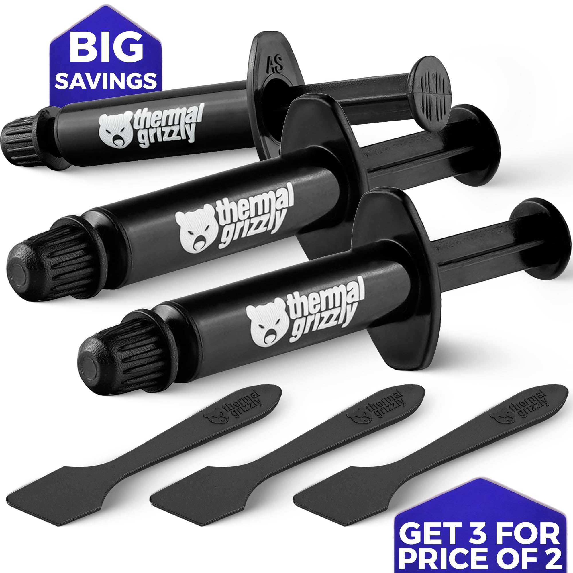 Thermal Grizzly Kryonaut - 3 Pack, High-Performance CPU Thermal Paste for Cooling All Processors, Graphics Cards, and Heat Sinks - Thermal Compound for Computers and Consoles