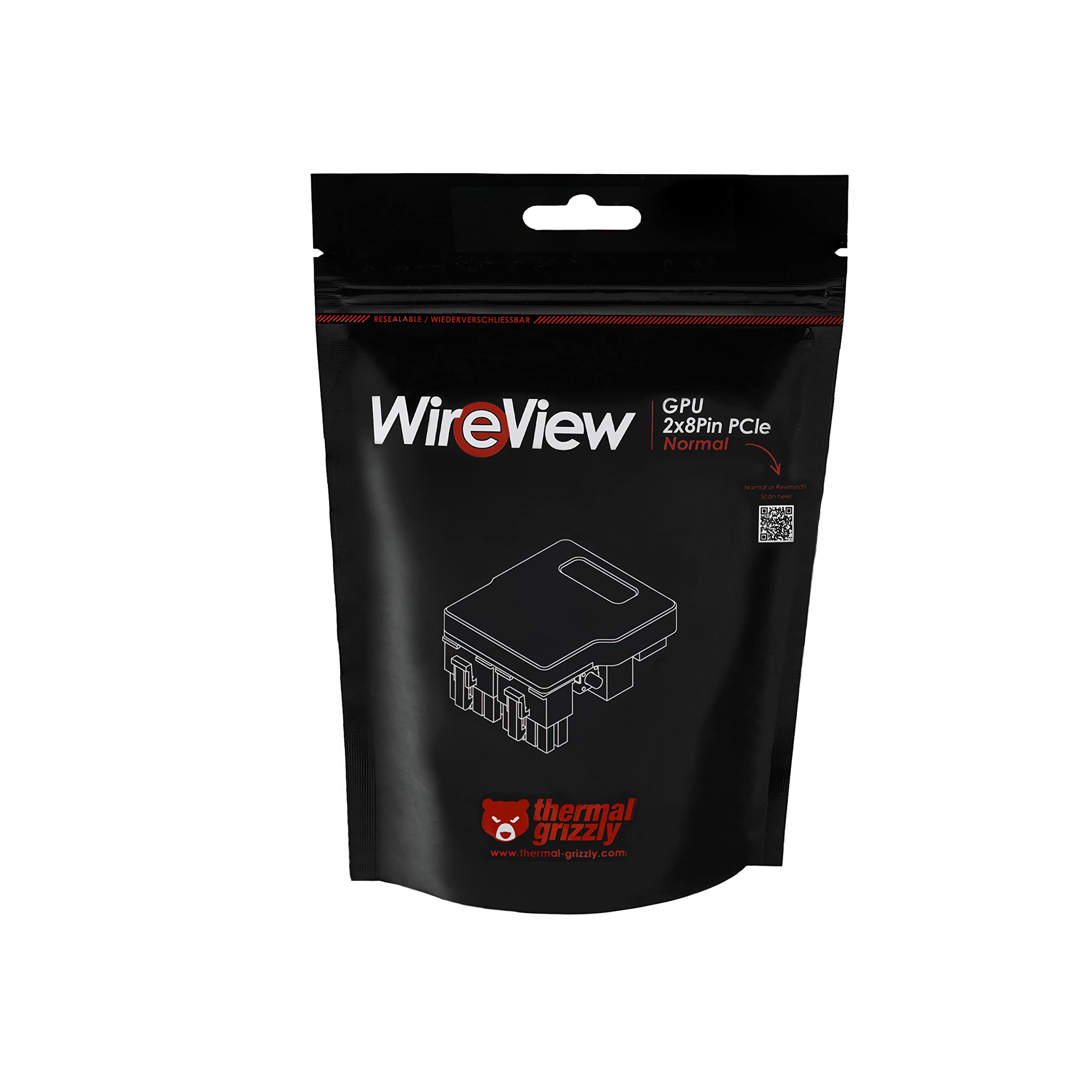Thermal Grizzly WireView GPU - 2x8Pin PCIe Normal - GPU Power Consumption Measuring Device - PCIe Power Connector - Real Time Direct Monitoring - Made in Germany