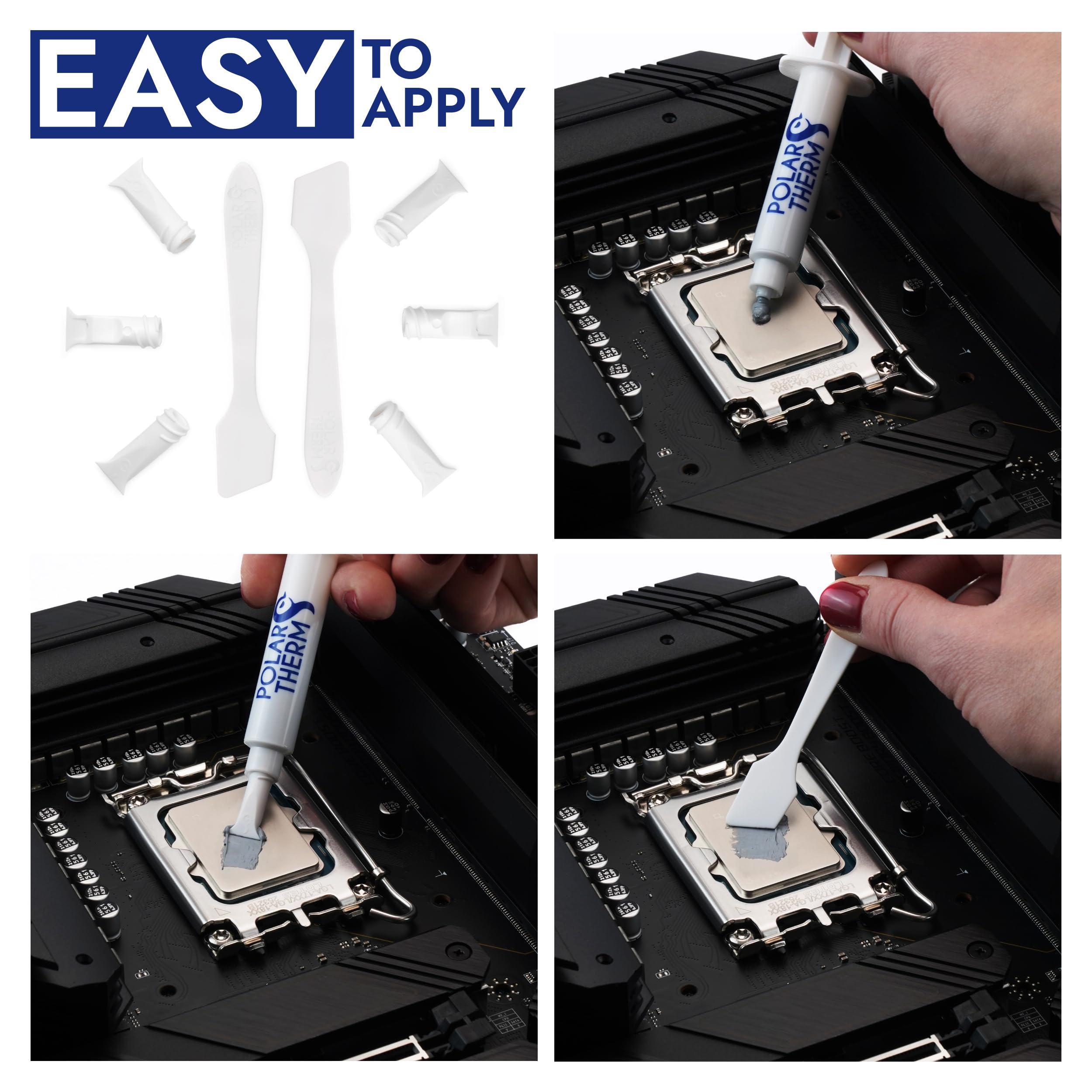 Polartherm X-8 by Thermal Grizzly - 5 Grams CPU Thermal Paste for CPU & GPU - High Thermal Conductivity, Long Durability, Non-Conductive Thermal Grease - Thermal Compound Kit with Spatula