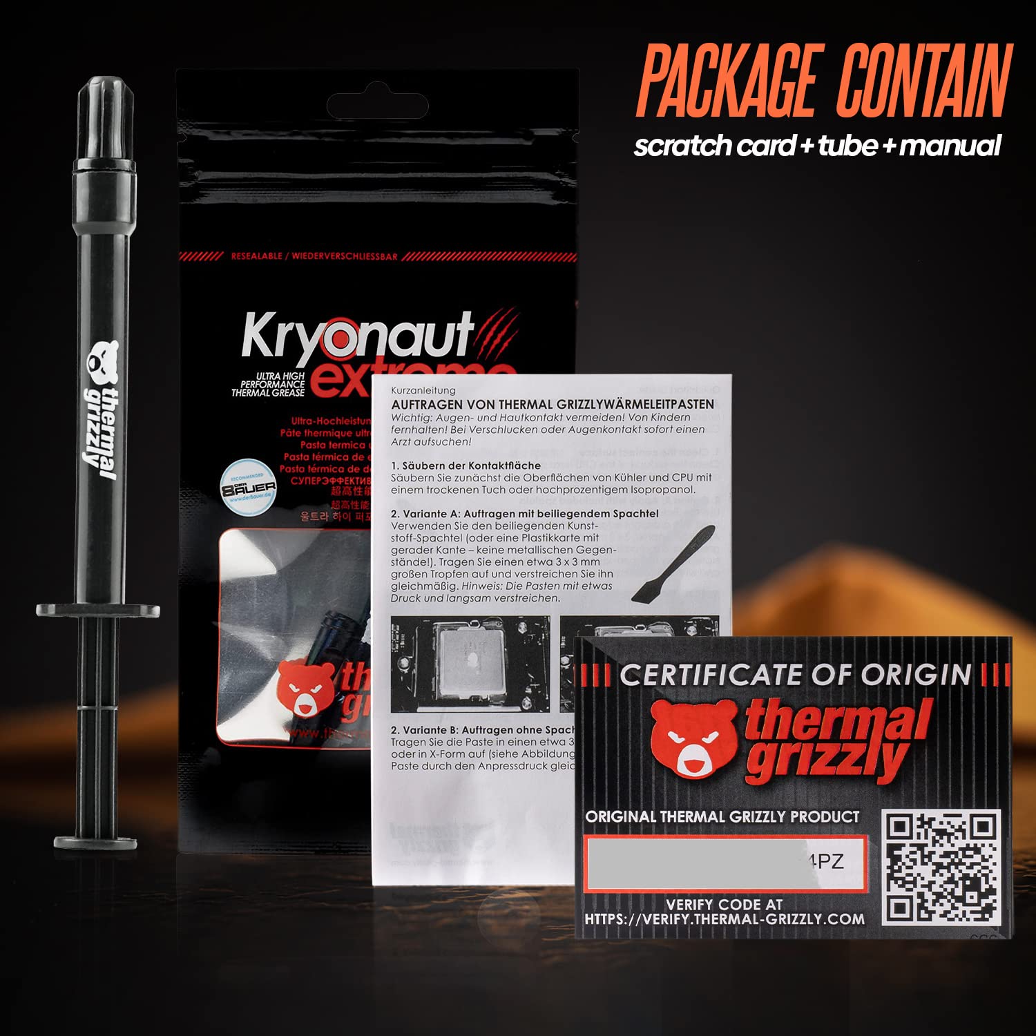 Thermal Grizzly Kryonaut Extreme The High Performance CPU Thermal Paste for Cooling All Processors, Graphics Cards, Heat Sinks in Computers & Consoles with Extra Cloth, Pads & Spatula (2 Gram)