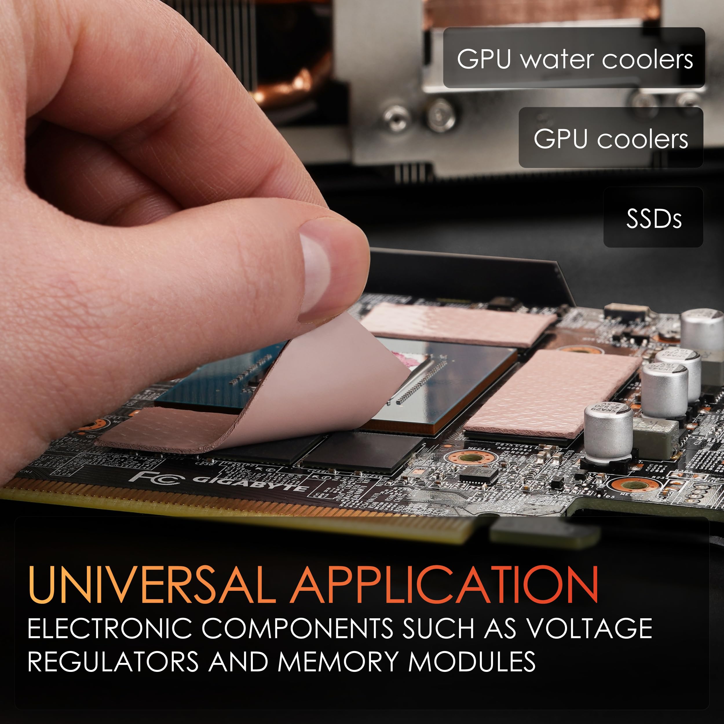 Thermal Grizzly Minus Pad 8-120x20mm Thermal Interface Pad, Electrically Non-Conductive, High Thermal Conductivity & Compressibility for SSDs, GPUs & Electronics