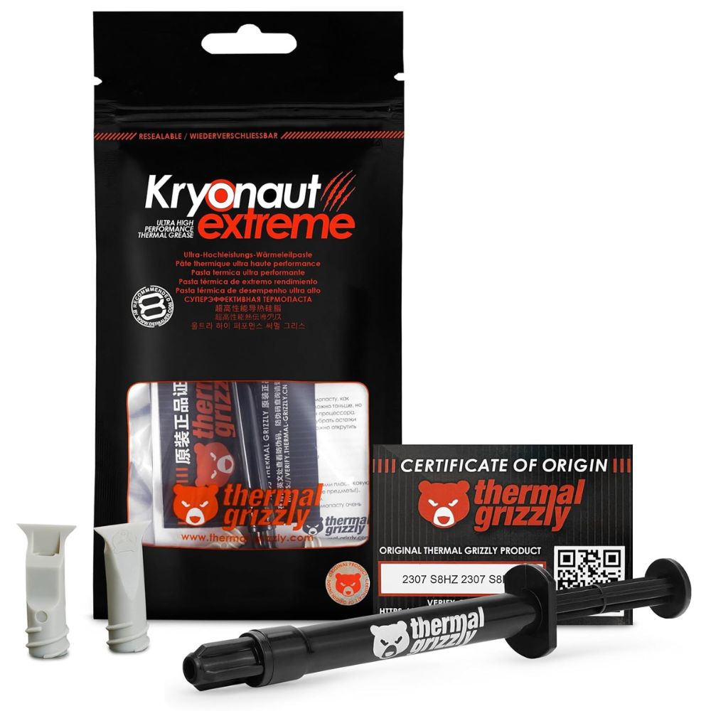 Thermal Grizzly Kryonaut Extreme Extremly High Performance Thermal Paste - for Maximum Thermal Conductivity While Overclocking CPU/GPU/PS4/PS5/Xbox