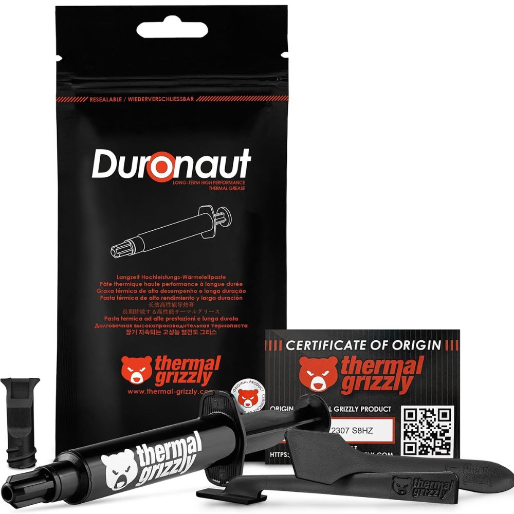 Thermal Grizzly Duronaut - Enhanced Durability & High Performance Thermal Paste - for Maximum Thermal Conductivity While Overclocking CPU/GPU/PS4/PS5/Xbox