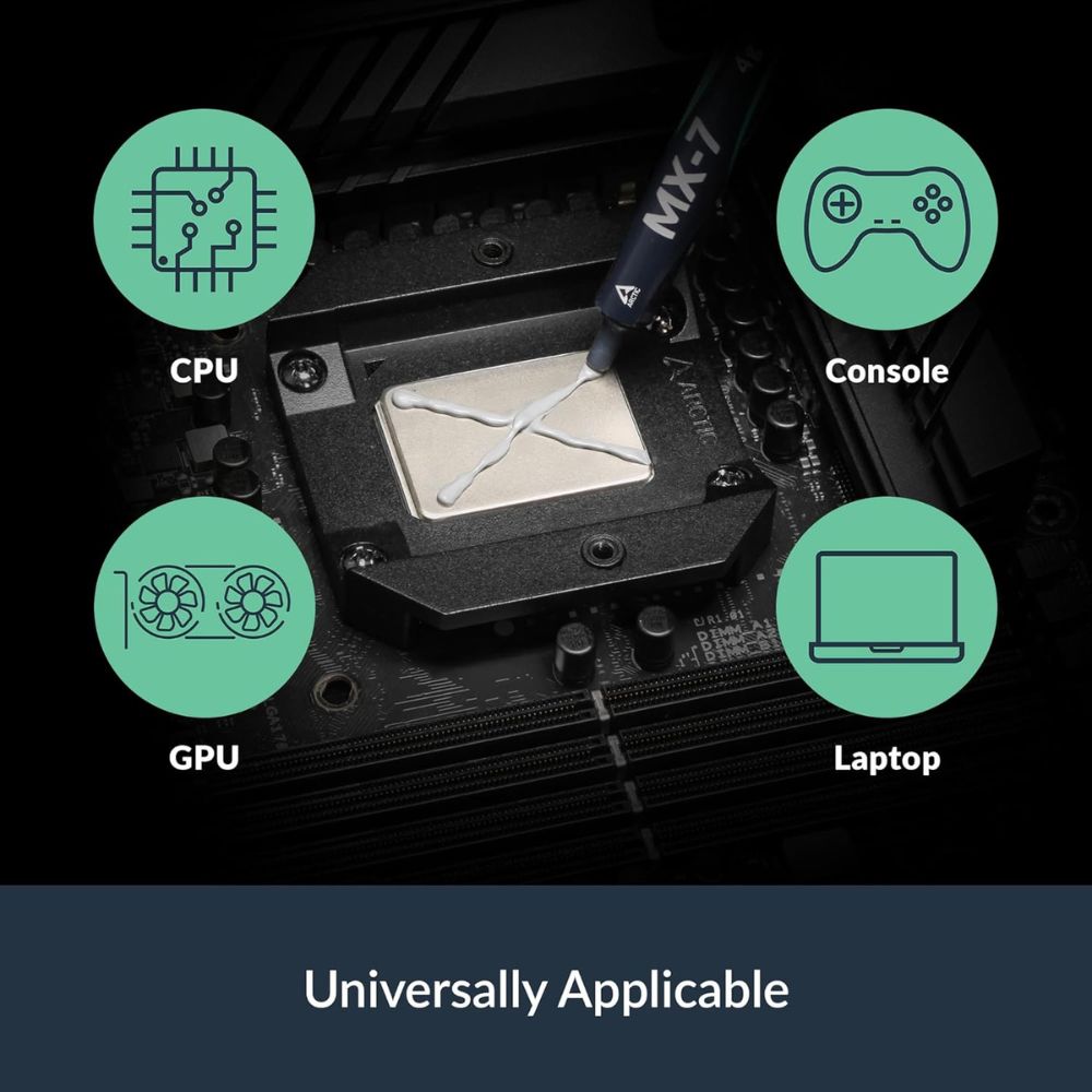 ARCTIC MX-7 Ultimate Performance Thermal Paste for CPUs, Consoles, Graphics Cards, Laptops, Processors, Very High Thermal Conductivity, Long Durability, Non-Conductive, Non-Capacitive