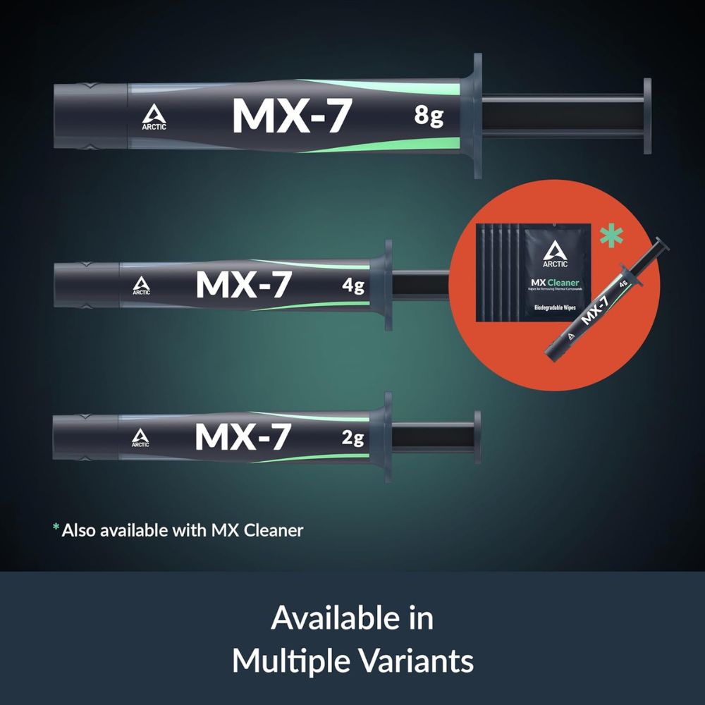 ARCTIC MX-7 Ultimate Performance Thermal Paste for CPUs, Consoles, Graphics Cards, Laptops, Processors, Very High Thermal Conductivity, Long Durability, Non-Conductive, Non-Capacitive