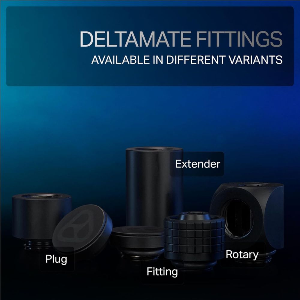 DeltaMate - Extender MF14 - Extender Fitting 14mm - CNC-machined Brass - G1/4" Male & Female Thread - for Modular Combinations in Water-Cooling Systems