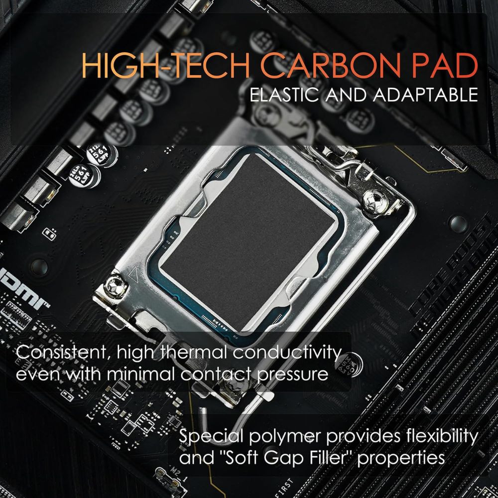 Thermal Grizzly Carbonaut for AMD Threadripper CPUs - Carbon Thermal Pad for Maximum Thermal Conductivity - Reusable and Adaptable Surface CPU/GPU/PS4/PS5/Xbox