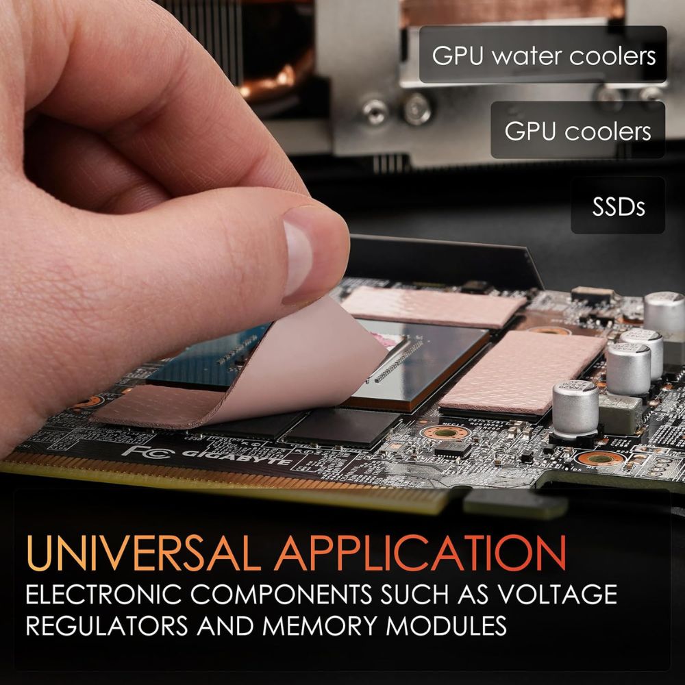 Thermal Grizzly Minus Pad 8 - 100x100 - Thermal Interface Pad, Electrically Non-Conductive, High Thermal Conductivity & Compressibility for SSDs, GPUs & Electronics