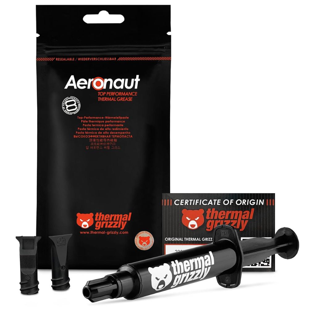 Thermal Grizzly Aeronaut High Performance Thermal Paste - Ideal Entry Level Thermal Grease - Compatible with Most Cooling Solutions CPU/GPU/PS4/PS5/Xbox