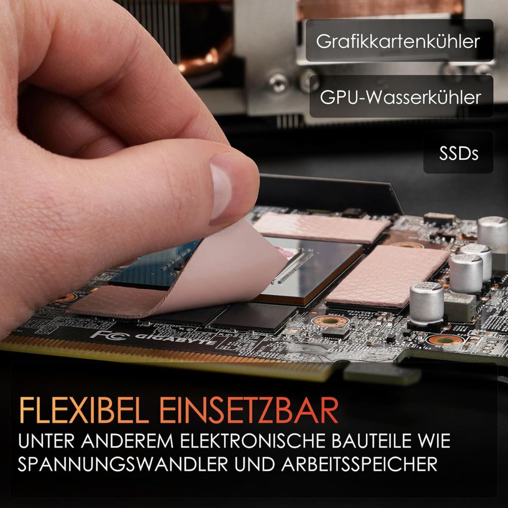 Thermal Grizzly Minus Pad 8 - 30 × 30 - Thermal Interface Pad, Electrically Non-Conductive, High Thermal Conductivity & Compressibility for SSDs, GPUs & Electronics