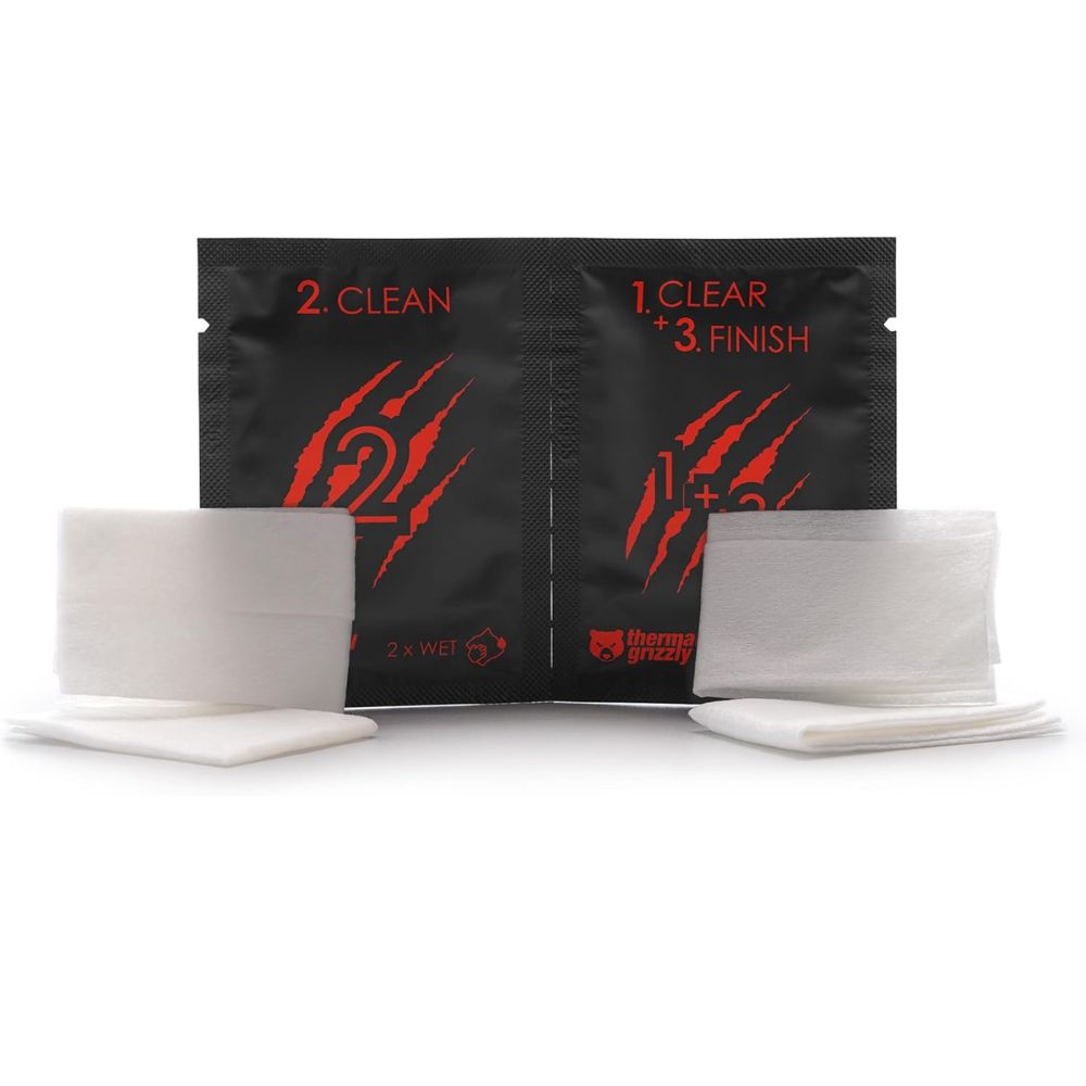 Thermal Grizzly - Duronaut - Enhanced Durability & High Performance Thermal Paste - for Maximum Conductivity While Overclocking CPU/GPU/PS4/PS5/Xbox with 12 Cleaning Wipes 6 Wet & 6 Dry