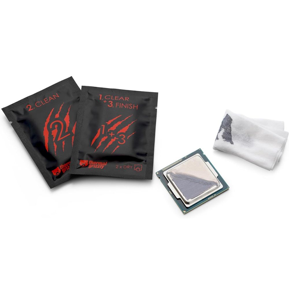 Thermal Grizzly - Duronaut - Enhanced Durability & High Performance Thermal Paste - for Maximum Conductivity While Overclocking CPU/GPU/PS4/PS5/Xbox with 12 Cleaning Wipes 6 Wet & 6 Dry