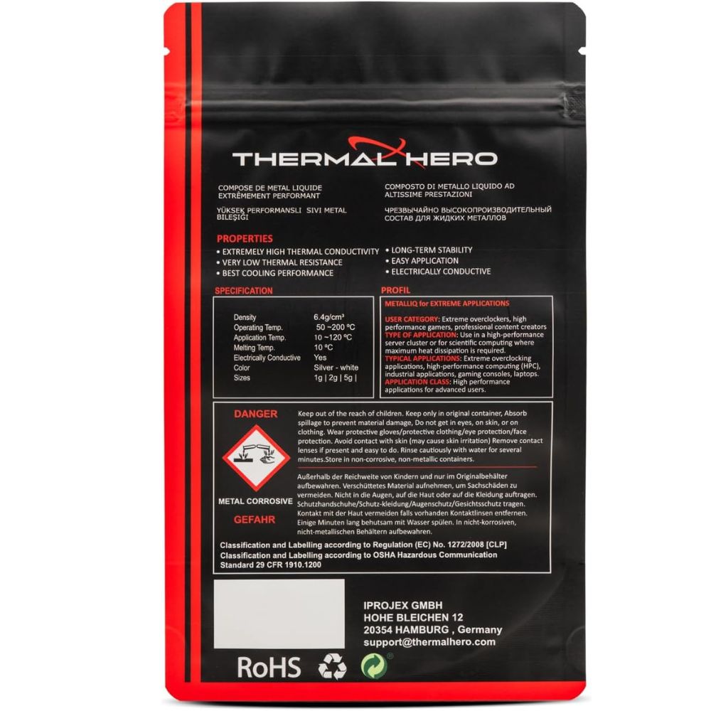 METALLIQ Liquid Metal Thermal Paste for PS5, Extreme CPU & GPU Cooling, Overclocking, and Xbox - Premium Alloy Made in Germany