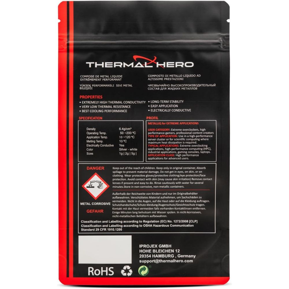 METALLIQ Liquid Metal Thermal Paste for PS5, Extreme CPU & GPU Cooling, Overclocking, and Xbox - Premium Alloy Made in Germany