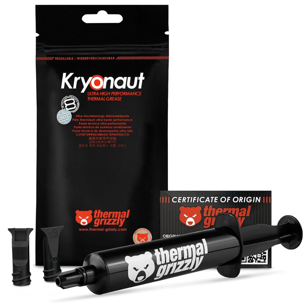 Thermal Grizzly Kryonaut Extremly High Performance Thermal Paste - for Demanding Applications and Overclocking CPU/GPU/PS4/PS5/Xbox