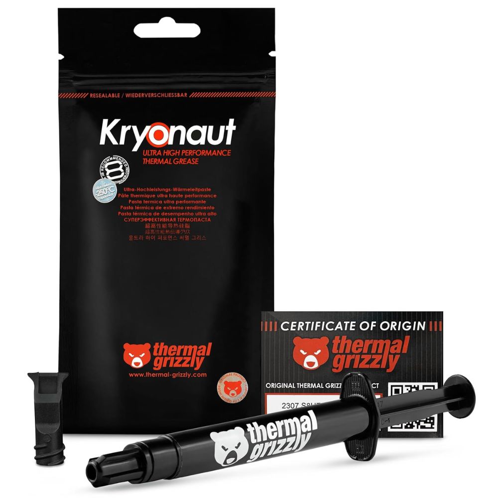 Thermal Grizzly Kryonaut Extremly High Performance Thermal Paste - for Demanding Applications and Overclocking CPU/GPU/PS4/PS5/Xbox