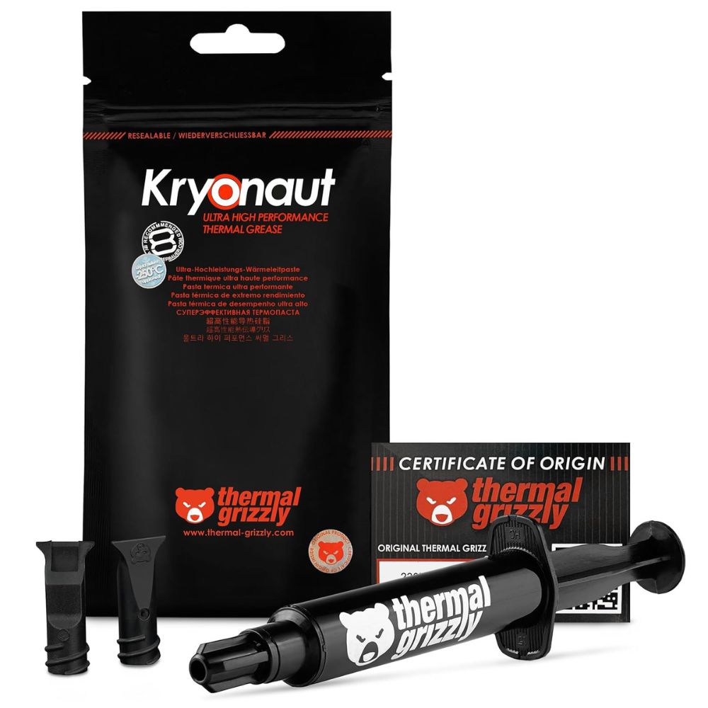 Thermal Grizzly Kryonaut Extremly High Performance Thermal Paste - for Demanding Applications and Overclocking CPU/GPU/PS4/PS5/Xbox