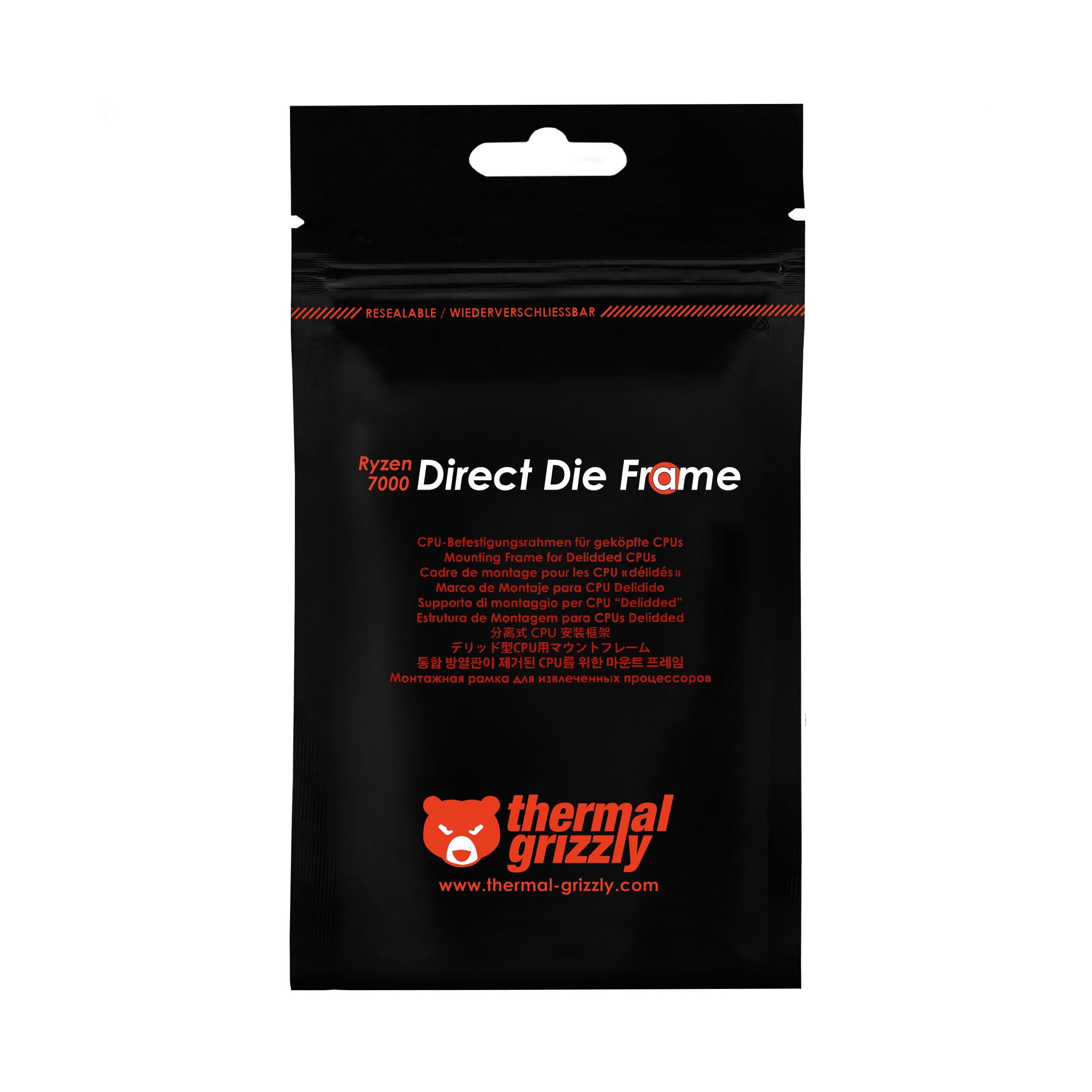 Thermal Grizzly Direct Die Frame Ryzen 7000 - for Mounting Ryzen 7000 CPUs Without The Integrated Heatspreader - Made in Germany