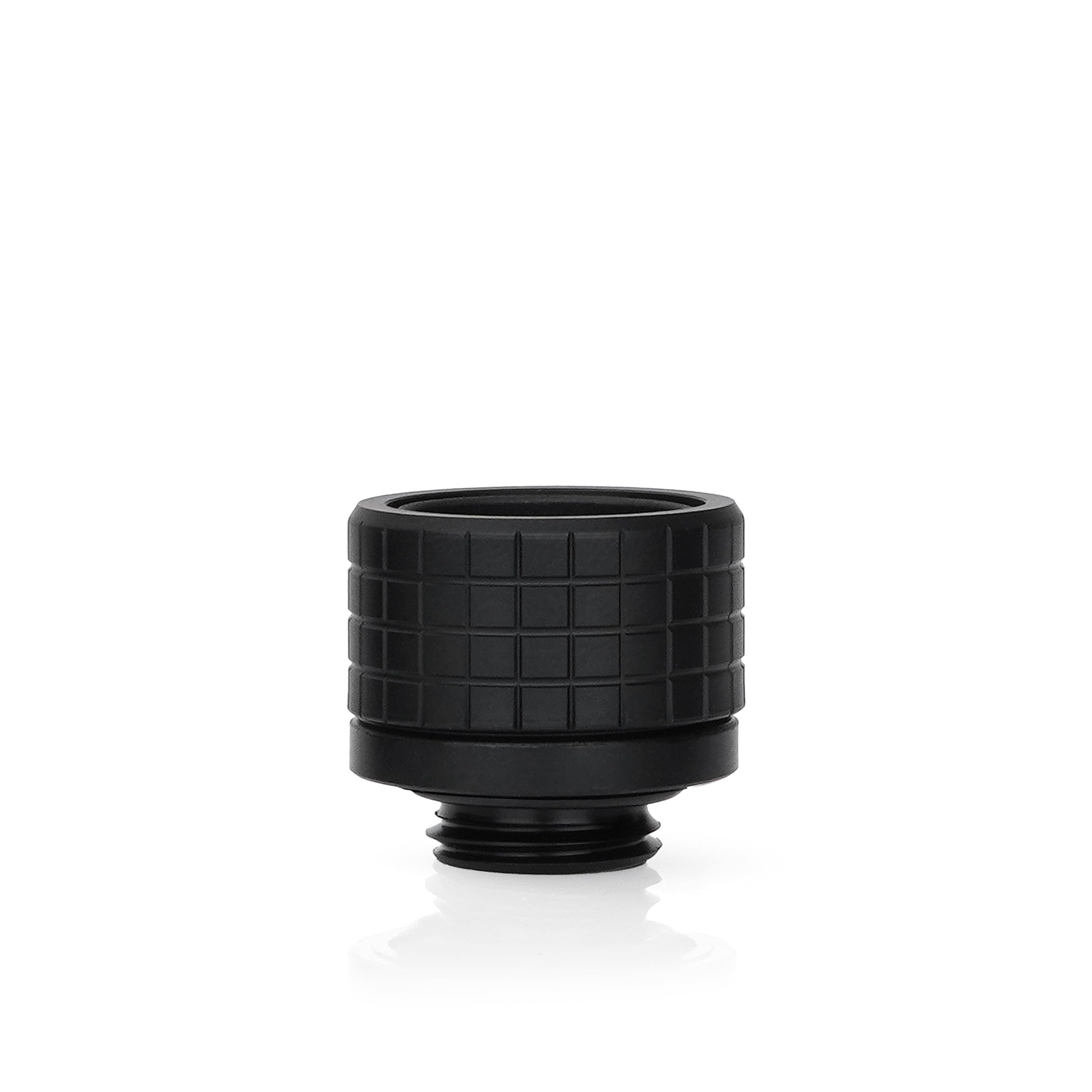 Thermal Grizzly DeltaMate HT16 Hard-Tube Water Cooling Fitting – G1/4'' Thread, CNC-Machined Brass Matte-Black, Knurled Compression Ring for 16 mm OD Hard Tubing