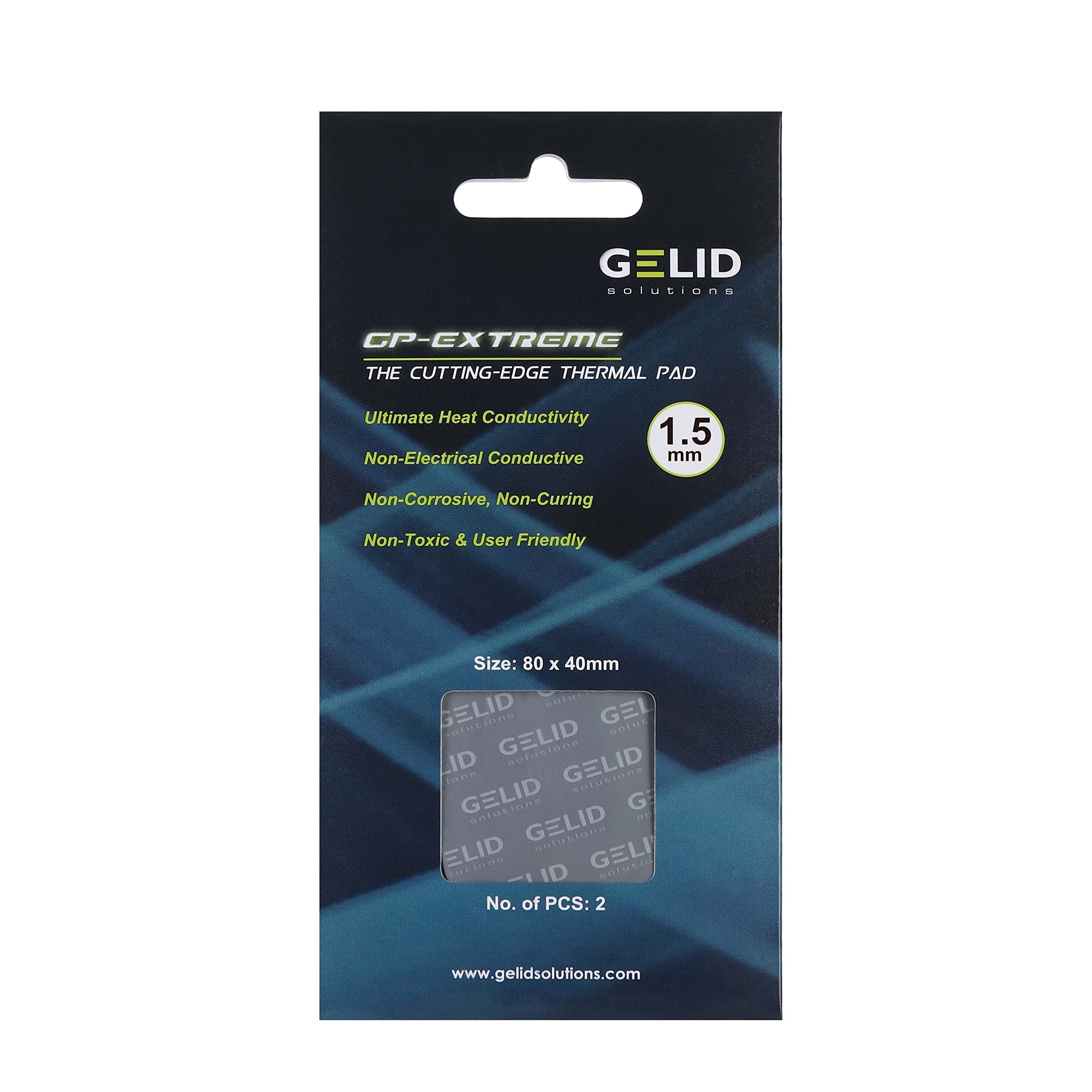 Gelid Solutions GP-Extreme 12W-Thermal Pad 80x40 (2pcs) Excellent Heat Conduction, Ideal Gap Filler. Easy Installation.