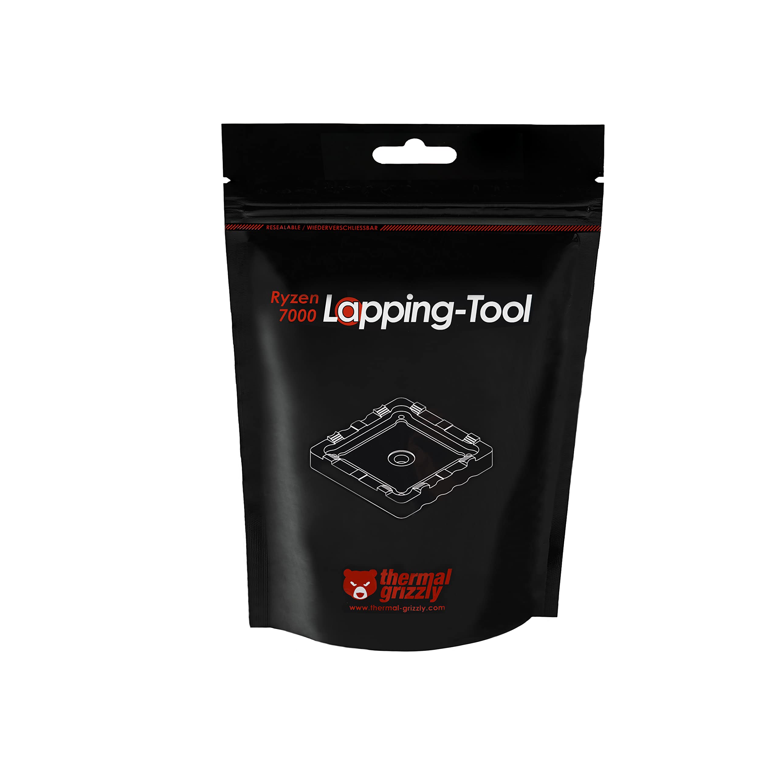 Thermal Grizzly Lapping Tool for AMD Ryzen 7000 CPU Processors - Simple Grinding/Lapping of The Processors Heatspreader