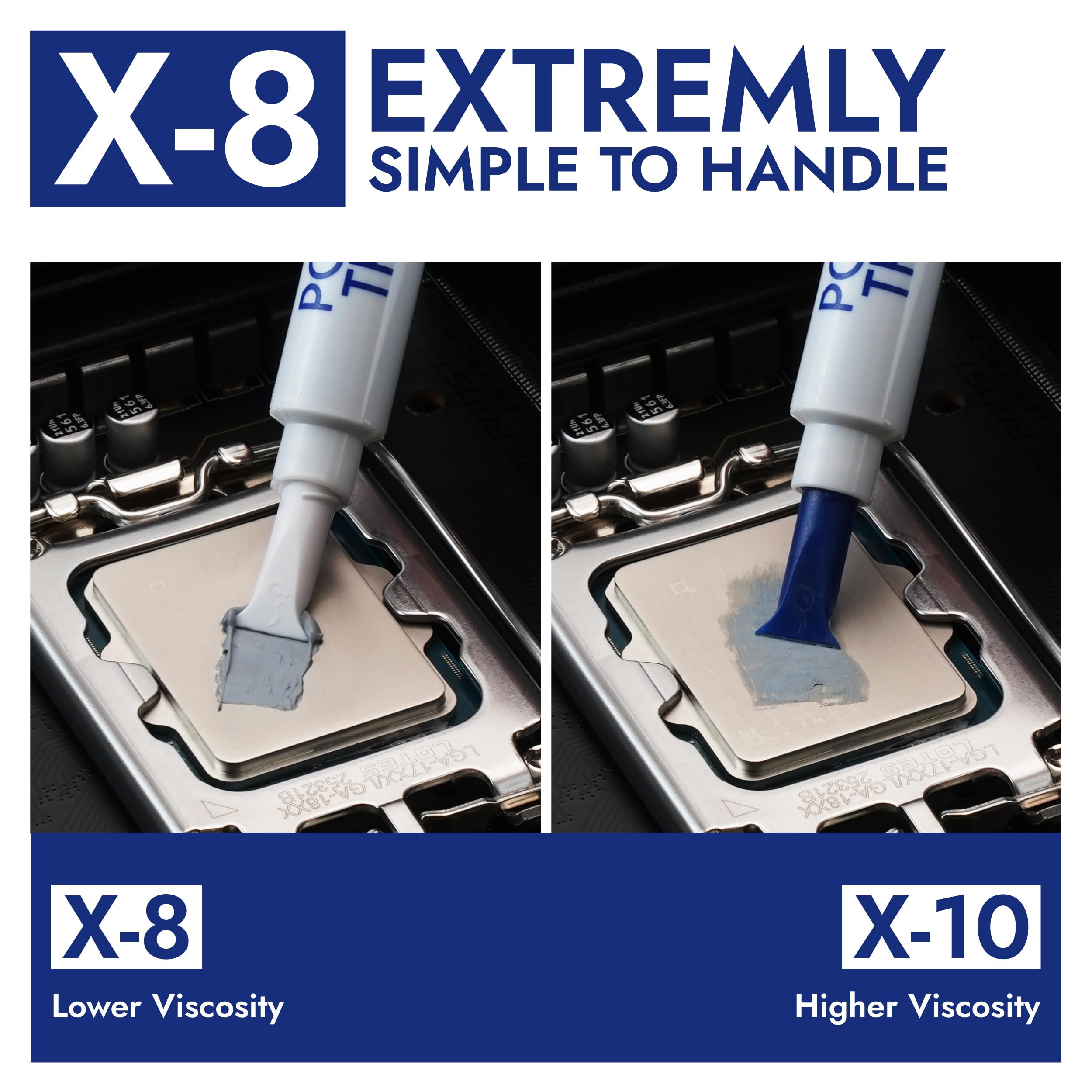 Polartherm X-8 by Thermal Grizzly - 5 Grams CPU Thermal Paste for CPU & GPU - High Thermal Conductivity, Long Durability, Non-Conductive Thermal Grease - Thermal Compound Kit with Spatula