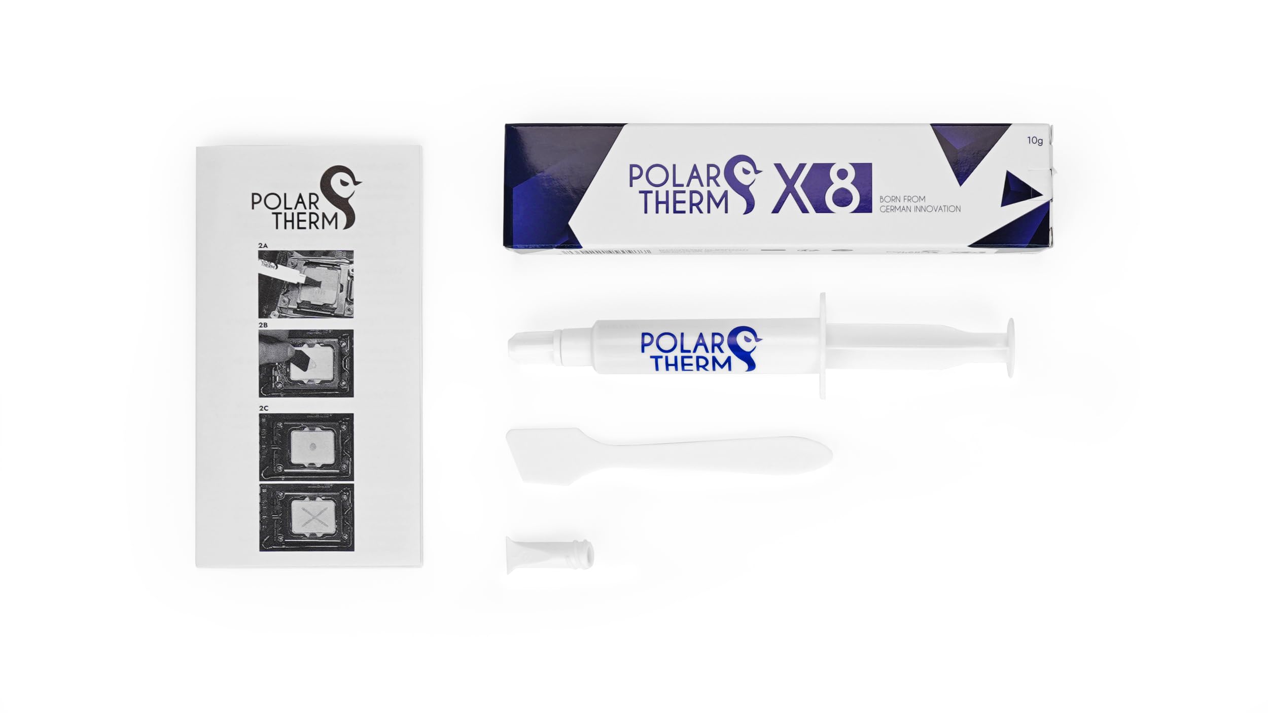 Polartherm X-8 by Thermal Grizzly - 5 Grams CPU Thermal Paste for CPU & GPU - High Thermal Conductivity, Long Durability, Non-Conductive Thermal Grease - Thermal Compound Kit with Spatula