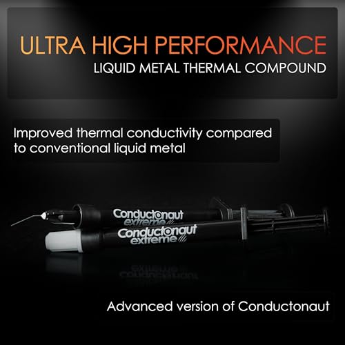 Thermal Grizzly - Conductonaut Extreme - Ultra High Performance Liquid Metal Compound Thermal Paste - for Maximum Thermal Conductivity While Overclocking CPU/GPU/PS4/PS5/Xbox Made in Germany