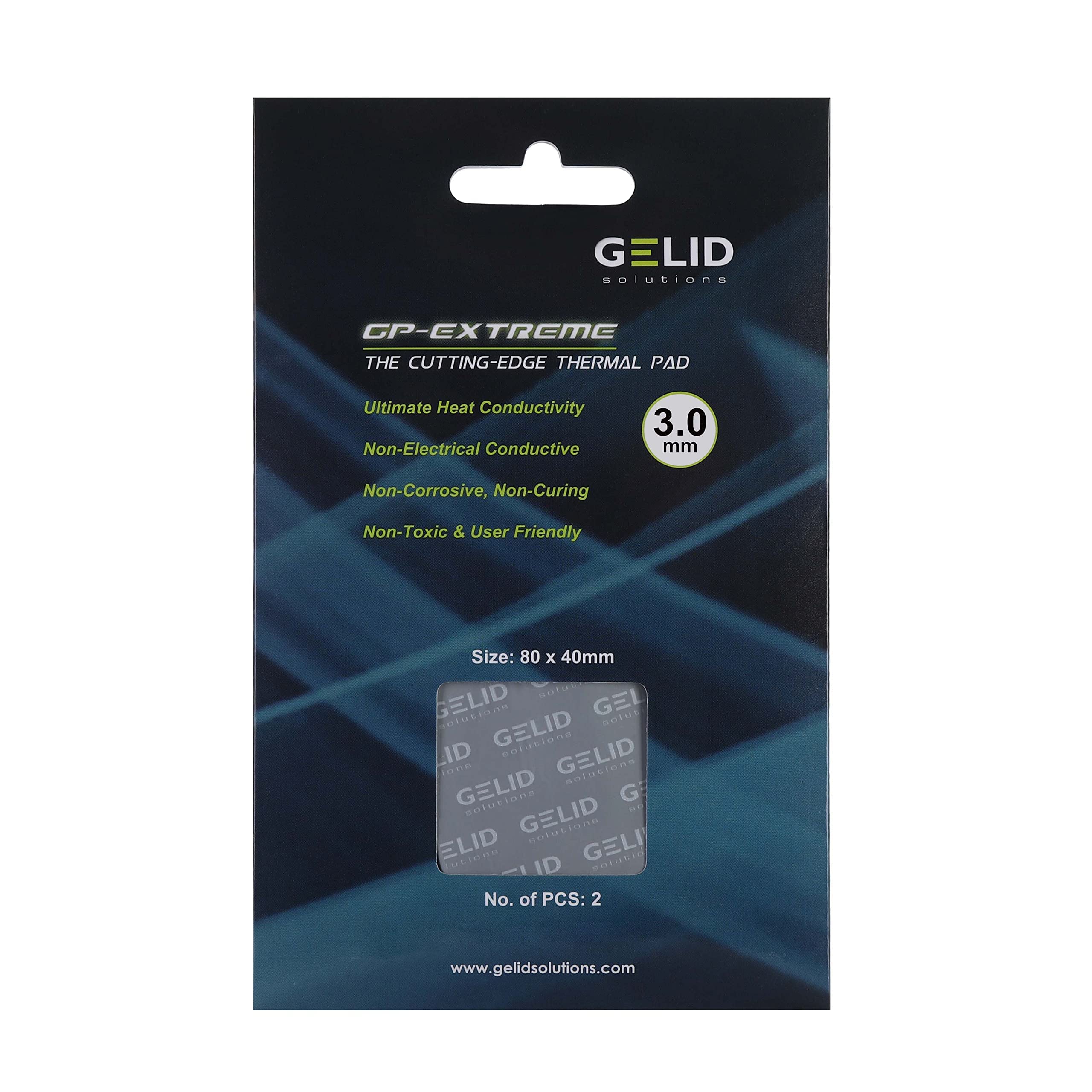 Gelid Solutions GP-Extreme 12W-Thermal Pad 80x40 (2pcs) Excellent Heat Conduction, Ideal Gap Filler. Easy Installation.