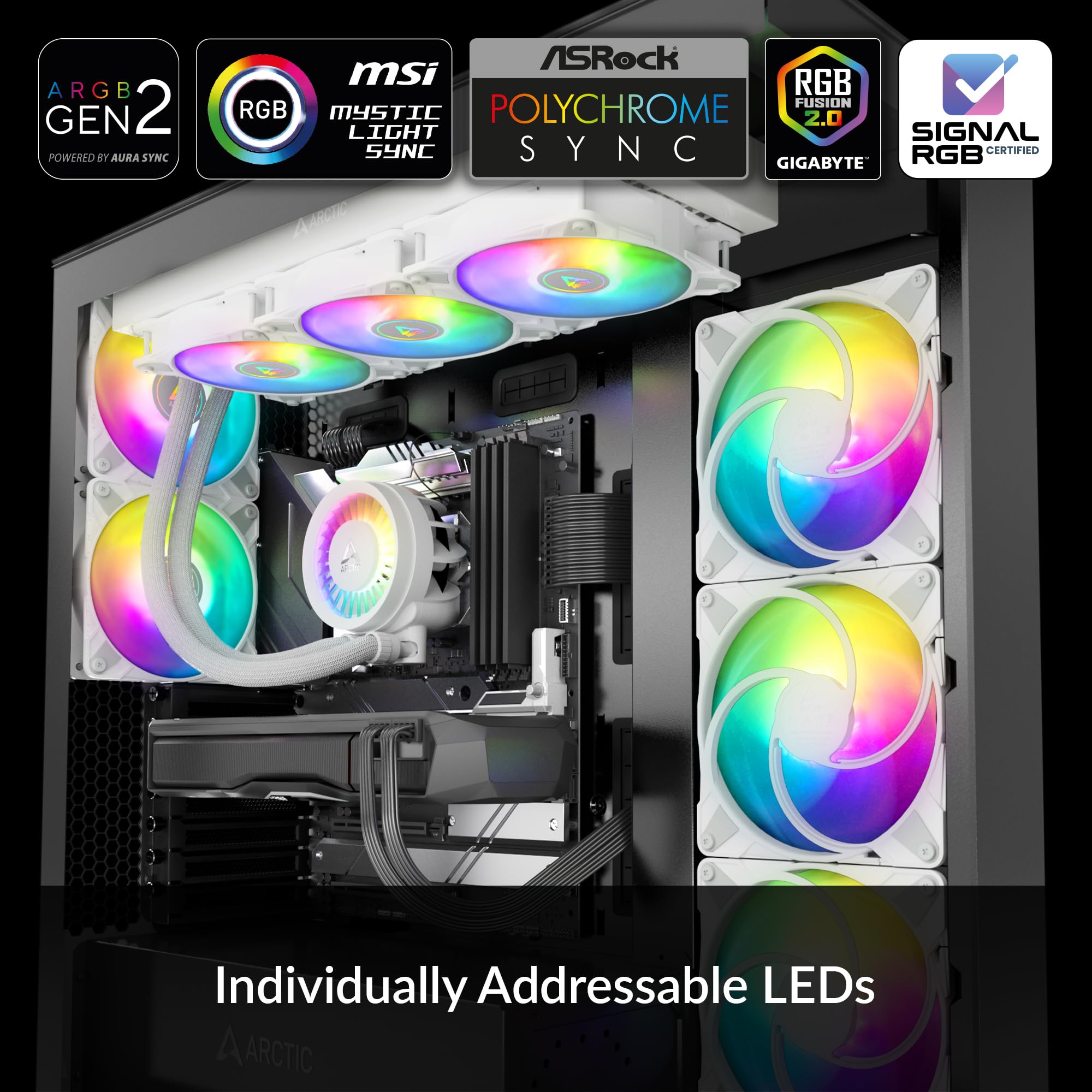ARCTIC Liquid Freezer III 360 - Water Cooling PC, All-in-One CPU AIO Water Cooler, Intel & AMD Compatible, efficient PWM-Controlled Pump, Fan: 200-1800 RPM, LGA1851/1700 Contact Frame - Black