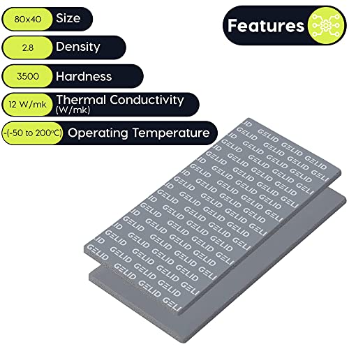 Gelid Solutions GP-Extreme 12W Thermal Pad 80x40 Excellent Heat Conduction, Ideal Gap Filler. Easy Installation