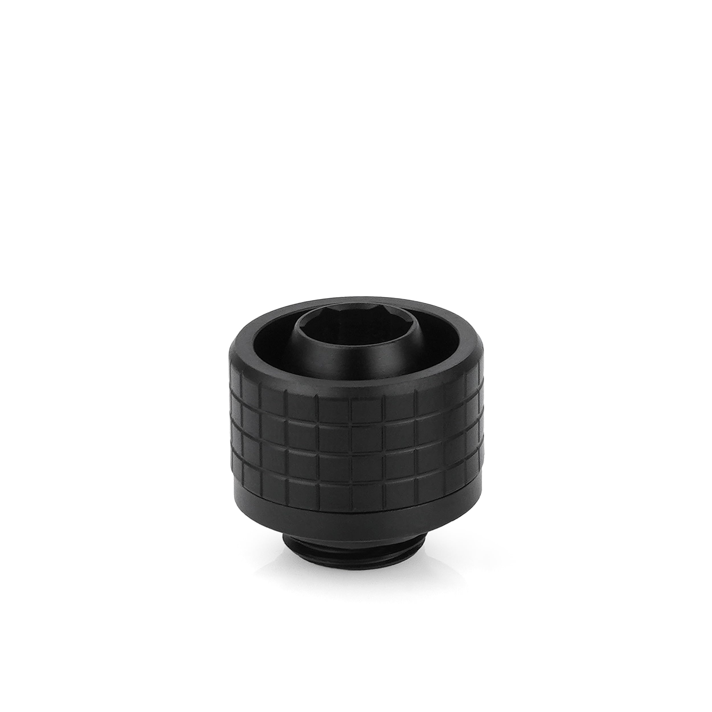 Thermal Grizzly DeltaMate ST16 Soft-Tube Water Cooling Compression Fitting – G1/4'' Thread, CNC-Machined Brass Matte-Black, Knurled Compression Ring for 10 mm ID / 16 mm OD Flexible Tubing