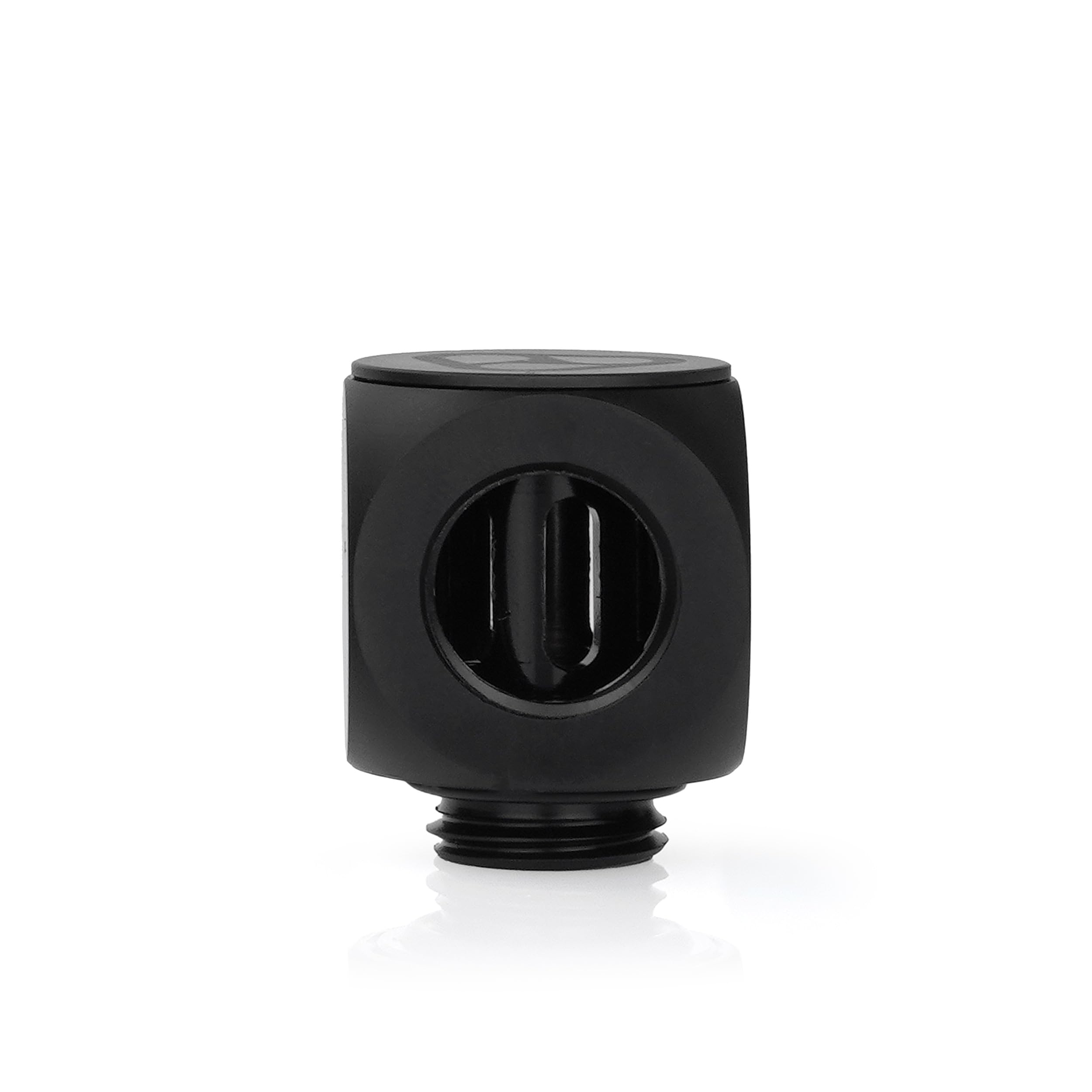 Thermal Grizzly DeltaMate Rotary T Fitting – Black G1/4 Male + Dual Female Tee Connector for Custom PC Water-Cooling
