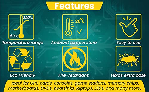 Nab Cooling Thermal Pad 15 W/mK, 90x50 Heat Resistance, Non-Conductive, High-Temperature Resistance, Silicone Thermal Pads for Laptop, Heatsink, GPU, CPU, LED & PS4