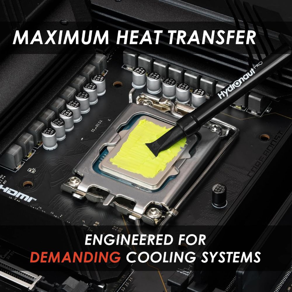 Thermal Grizzly Hydronaut Pro - Thermal Paste - Silicone-Free Outstanding Thermal Conductivity - Long-Term Stability for CPU, GPU, Demanding Workstations and Industrial Cooling Systems