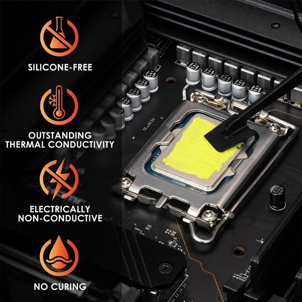 Thermal Grizzly Hydronaut Pro - Thermal Paste - Silicone-Free Outstanding Thermal Conductivity - Long-Term Stability for CPU, GPU, Demanding Workstations and Industrial Cooling Systems