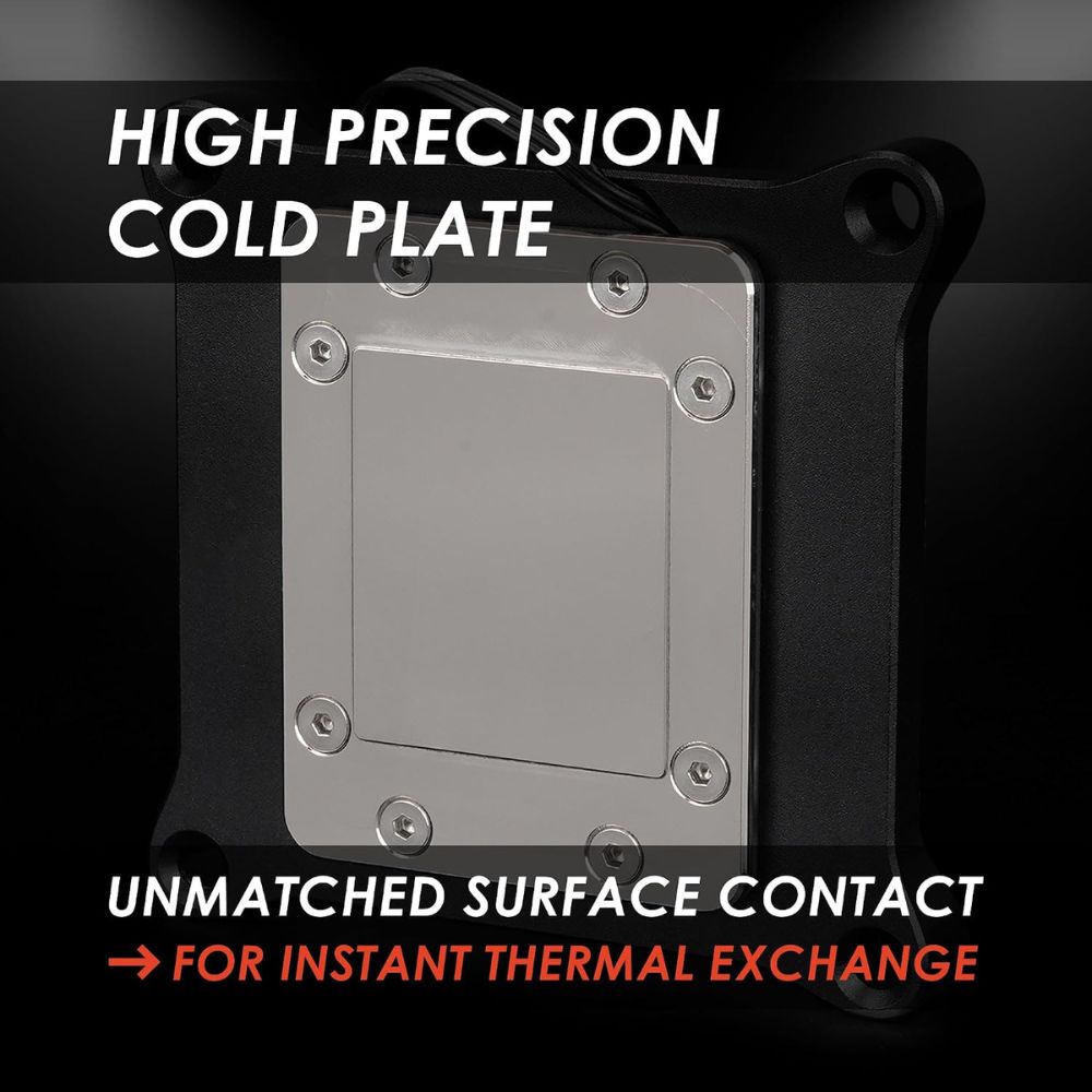 Thermal Grizzly Mycro Pro RGB - CPU Waterblock for Intel LGA1851/1700 - G1/4 High Performance Liquid Cooling Block, Precision-Machined Nickel-Plated Copper Cold Plate, 0.2mm Microfins and Filter