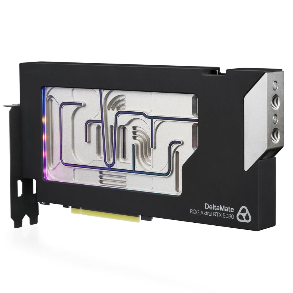 Thermal Grizzly DeltaMate GPU Block Astral 5080 - GPU Waterblock for ASUS Astral RTX 5080, Nickel Plated Copper Dual Cold Plate, 0.2 mm Microfins, BOROFLOAT Glass, G1/4, 5V-ARGB