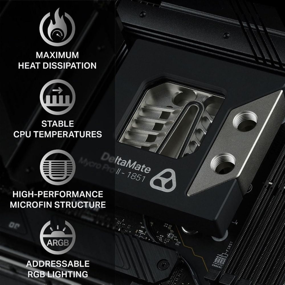 Thermal Grizzly DeltaMate MPII CPU Water Block Intel LGA1851 LGA1700 RGB