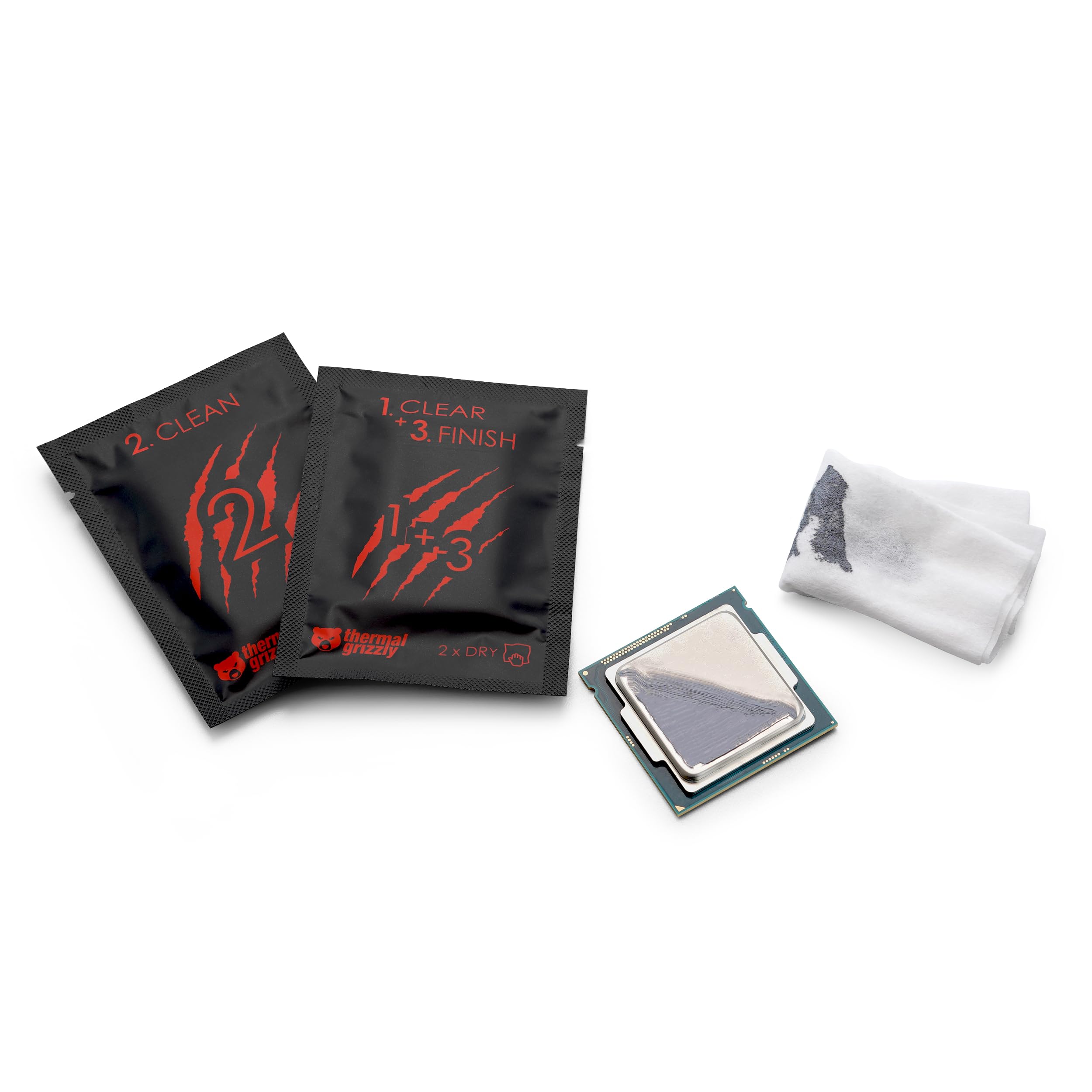 Thermal Grizzly - Duronaut - Enhanced Durability & High Performance Thermal Paste - for Maximum Conductivity While Overclocking CPU/GPU/PS4/PS5/Xbox with 12 Cleaning Wipes 6 Wet & 6 Dry (2g + Wipes)