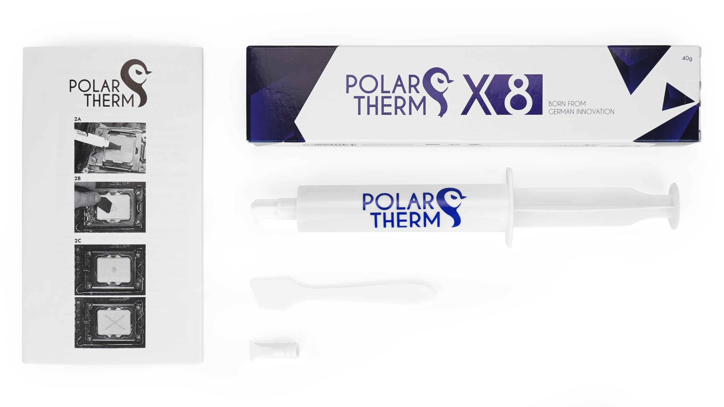 Polartherm X-8 by Thermal Grizzly - 5 Grams CPU Thermal Paste for CPU & GPU - High Thermal Conductivity, Long Durability, Non-Conductive Thermal Grease - Thermal Compound Kit with Spatula