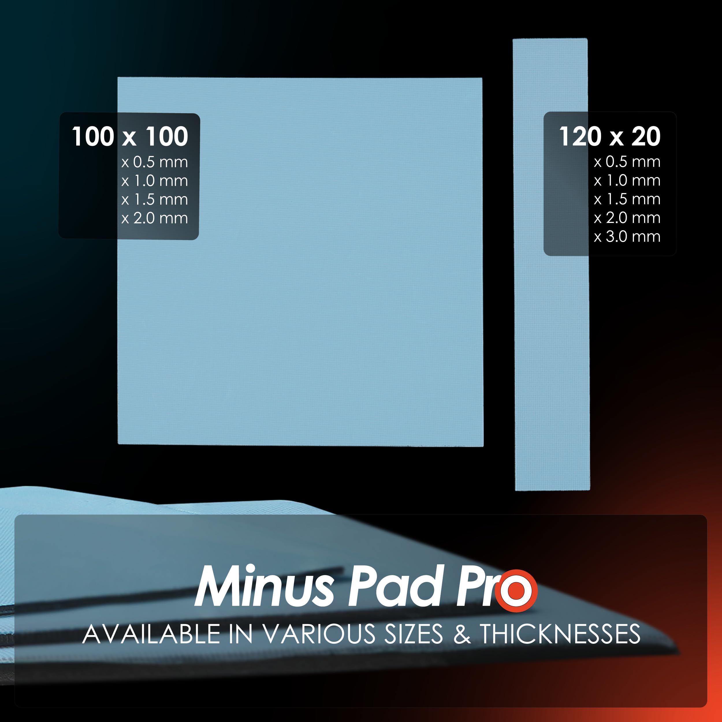 Thermal Grizzly Minus Pad Pro – Thermal Interface Pad, 100x100x0.5mm, Electrically Non-Conductive, High Thermal Conductivity & Compressibility for SSDs, GPUs & Electronics