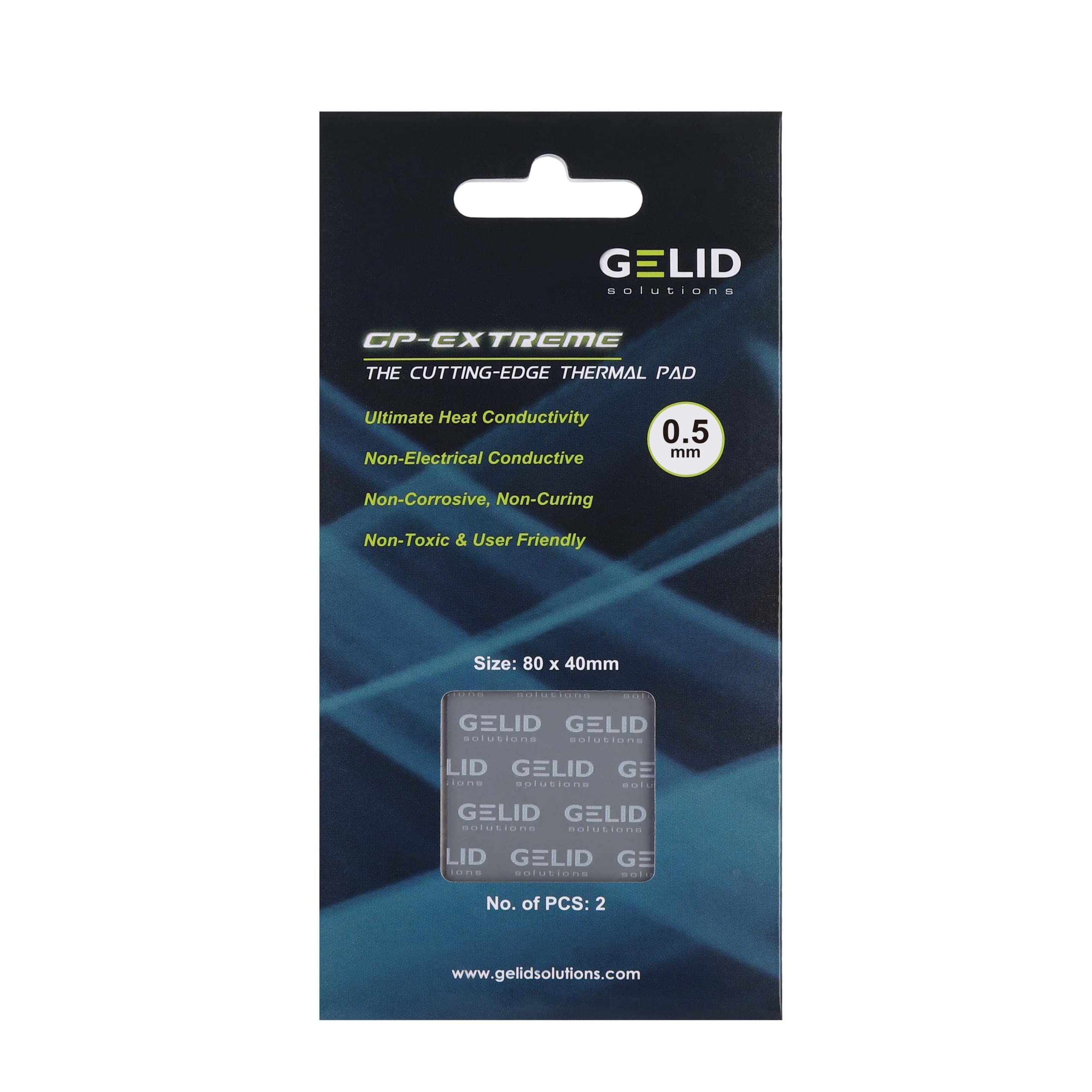 Gelid Solutions GP-Extreme 12W-Thermal Pad 80x40 (2pcs) Excellent Heat Conduction, Ideal Gap Filler. Easy Installation.