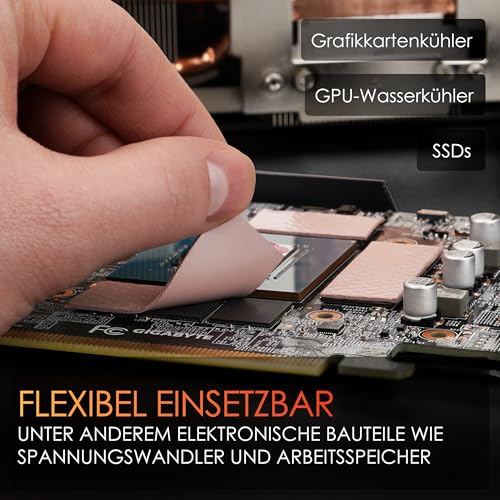 Thermal Grizzly Minus Pad 8-120x20mm Thermal Interface Pad, Electrically Non-Conductive, High Thermal Conductivity & Compressibility for SSDs, GPUs & Electronics