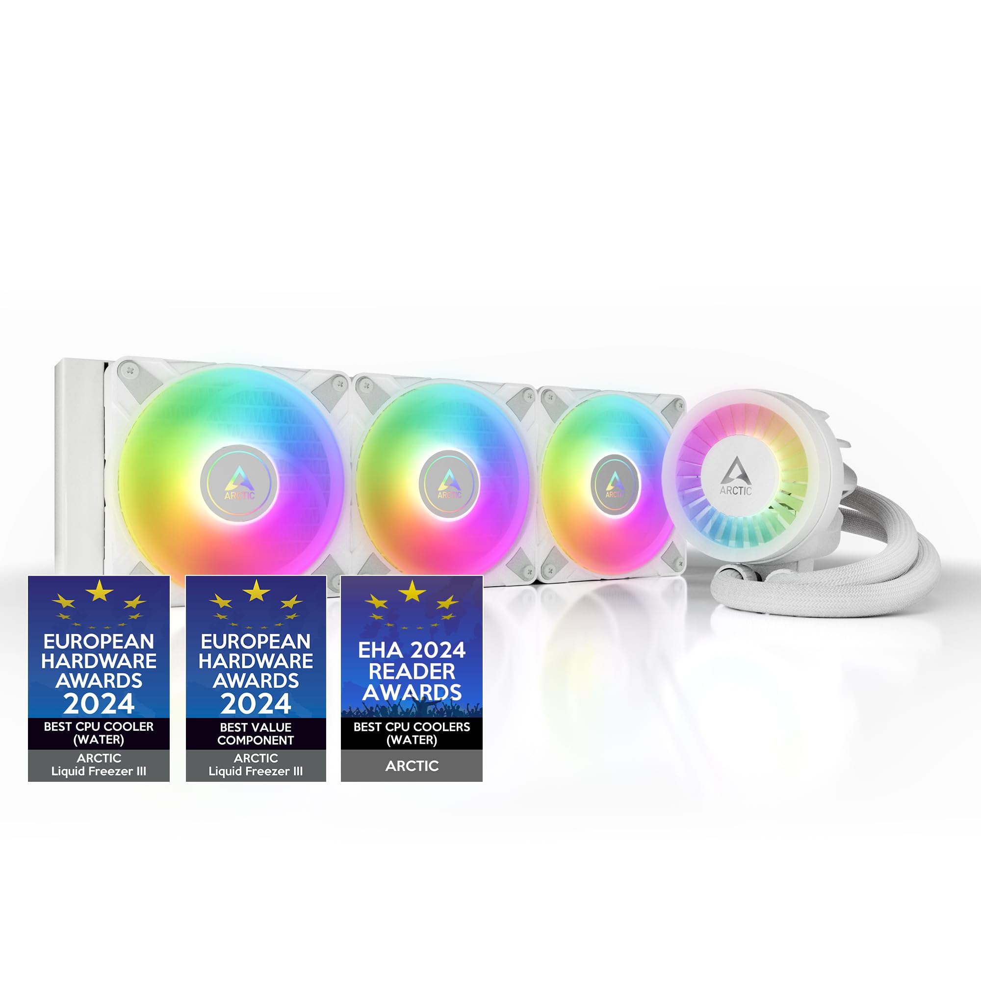 ARCTIC Liquid Freezer III 360 - Water Cooling PC, All-in-One CPU AIO Water Cooler, Intel & AMD Compatible, efficient PWM-Controlled Pump, Fan: 200-1800 RPM, LGA1851/1700 Contact Frame - Black