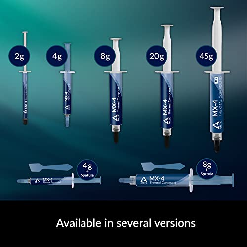 Arctic MX-4 (incl. Spatula, 4 g) - Premium Performance Thermal Paste for All Processors (CPU, GPU - PC), Very high Thermal Conductivity, Long Durability, Safe Application